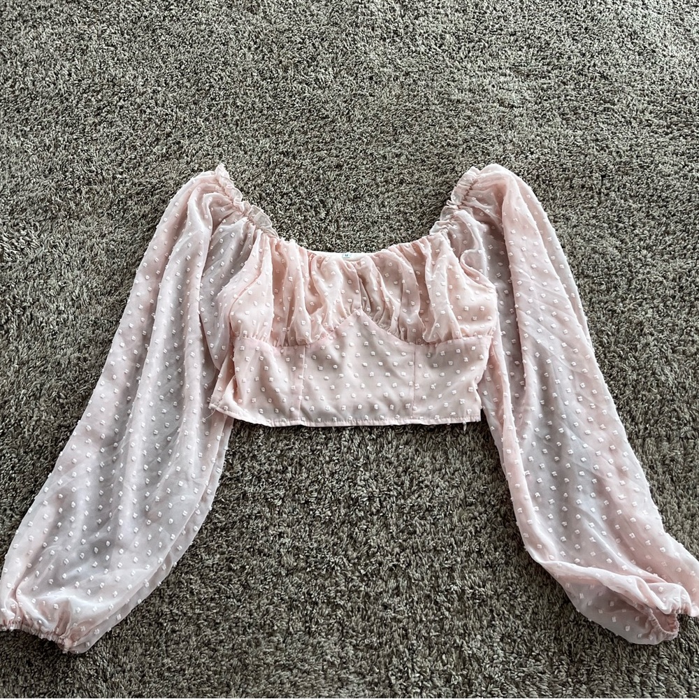 Cropped long sleeve top